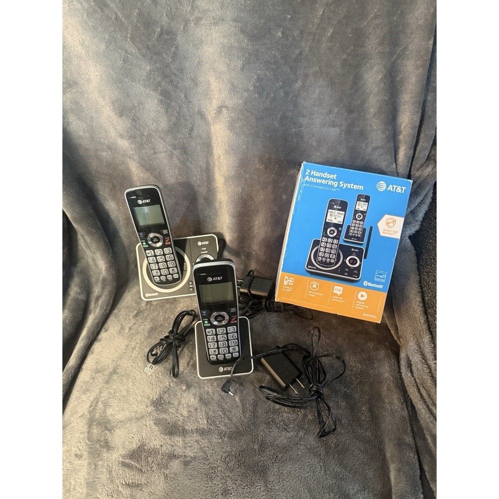 AT&T 2 Handset Wireless Phone Digital Answering System W/Connect to Cell Call ID